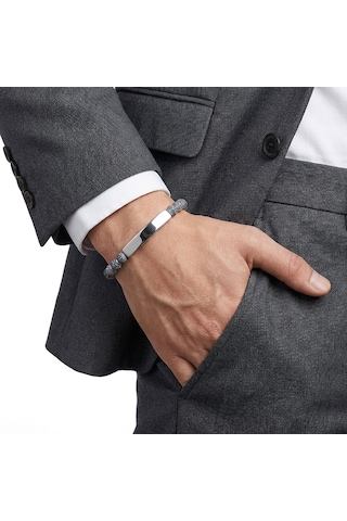 Premium Mat Akik Beyaz İsim Yazılabilir Çelik Zincir Bileklik 31832b29d3 - 23 Cm Gri