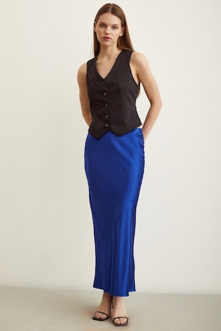 Never More Verev Saten Etek Lacivert