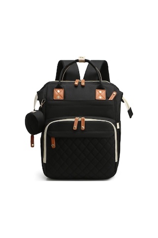 Hangfox Erkek- Kadın Kullanıma Uygun Sıcaklık Saklama Özelliği İle Bebek Çanta, Stroller Askısı Ve Usb Şarj Portu, Su Geçirmez Nilon Malzeme, Siyah Siyah