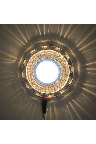 Gold Kristal Cam Sıva Altı Spot Cob Led Armatür Beyaz Gün Işığı Gold