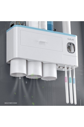 Prestigegoods Aswei A1909 Pembe Diş Fırçası Tutucu Duvara Monte, 30x18.8x10cm, Aile İçin, Dayanıklı Pp+abs Diğer