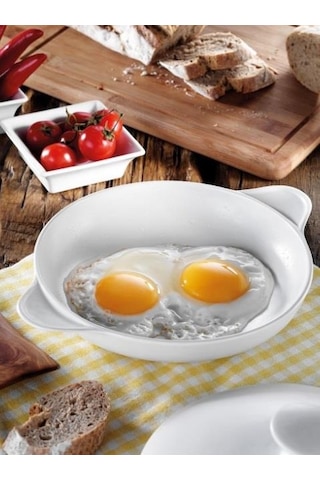 Porland Beyaz Sahan 21cm Ateşe Dayanıklı Porselen Beyaz