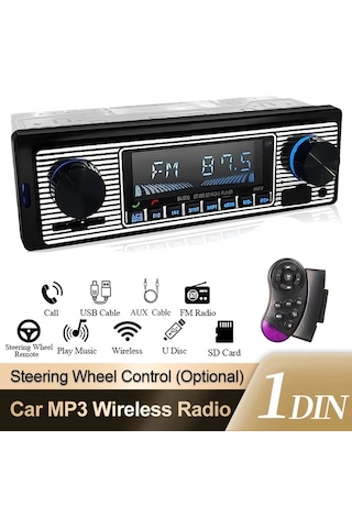 Xuweiwei 1 Adet Hıppcron Tekli Dın Araba Radyosu Yalnızca Radyo Kablosuz Çağrı Fm Usb Sd Aux Ses Kontrolü Uzaktan Kumanda Evrensel Uyumluluk 36v Altı