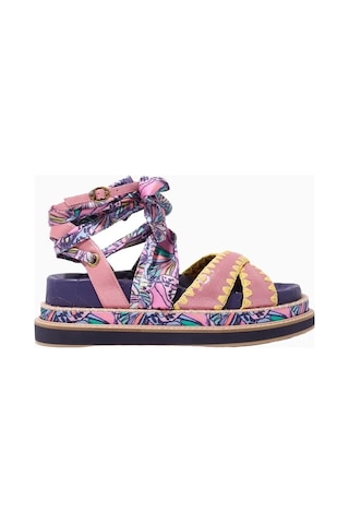 Kurt Geiger Orson Cross Scarf %100 Süet Lüks Tasarım Düz Kadın Sandalet Çok Renkli