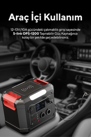 S-Link Ops1200 1200w 300000mah 1080wh Led Lambalı Saf Sinüs Multi