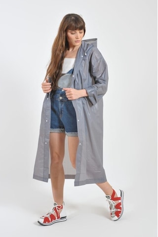 Unisex Gri Eva Kumaş Su Rüzgar Geçirmez Yağmurluk Çok Renkli
