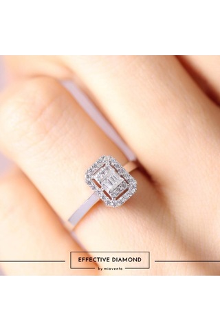 Mia Vento Effective Diamond Shine Baget Tektaş Gümüş Yüzük