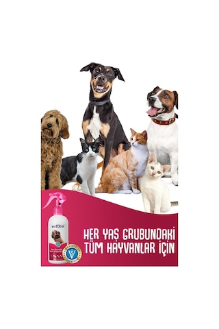 Veturel Kedi Tüy Köpek Pati Temizleme Parfümsüz Koku Giderici Bakım Spreyi 2 x 300 ML