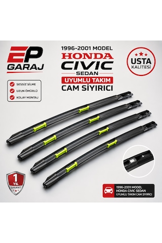 Honda Civic İes Sedan Uyumlu 1996-2001 Model Takım Cam Sıyırıcı