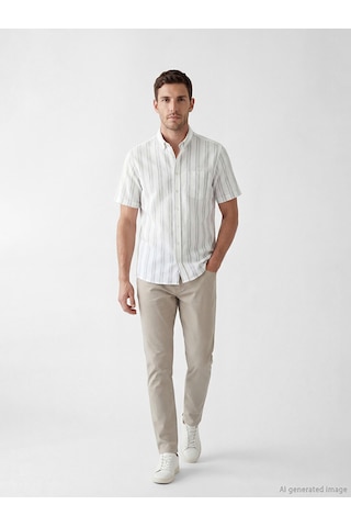 Lcwaıkıkı Classic Yeşil Regular Fit Armürlü Erkek Gömlek