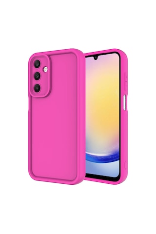 Samsung Uyumlu Galaxy A15 Kılıf Kamera Korumalı Zore Ananas Kapak Pembe Koyu