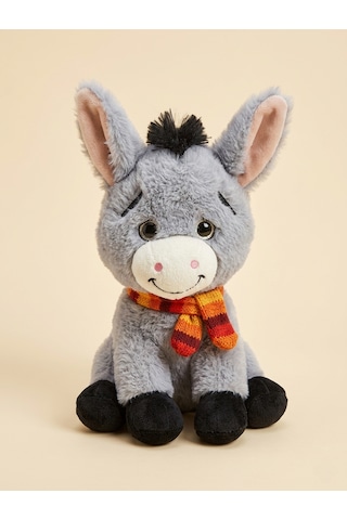Peluş Sesli Eşek Gri 30 Cm