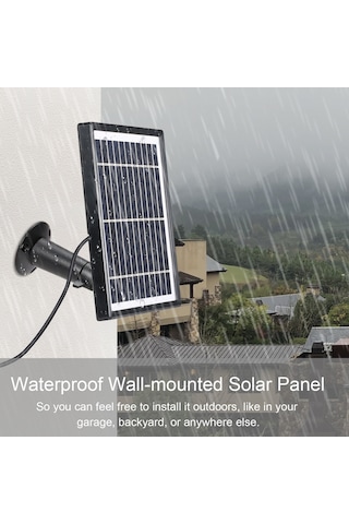 Wezone Dış Mekan Güvenlik Kamerası İçin Güneş Paneli - 5.5v 4w, 3m Kablolu, Ayarlanabilir Dirsekli Kamera Hariç