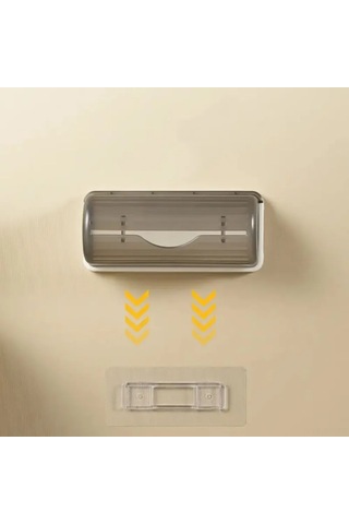 Shineyee Duvar Montajlı Siyah Gri Çöp Poşeti Tutucu - Abs Plastik, Uzunluk 17cm, Ev/ofis İçin Pratik Ve Yer Tasarruflu Depolama Gri