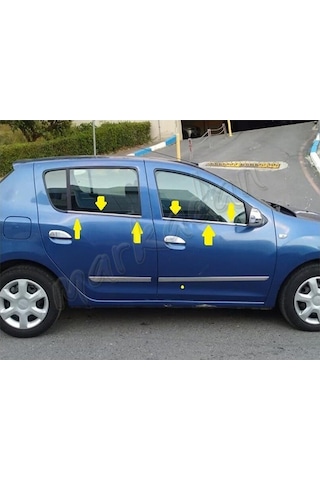 Dacia Sandero Krom Cam Çıtası 2012 Sonrası 4 Parça Paslanmaz  Çeli