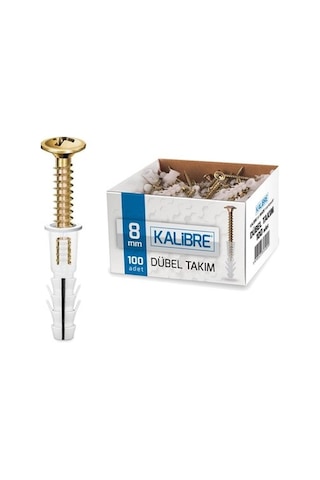 8 Mm Kalibre Dübel Takımı 100 Adet Çeşitli Uygulamalar İçin
