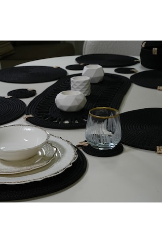 Supla Zdh-152 Yuvarlak Zengin Set Runner Siyah