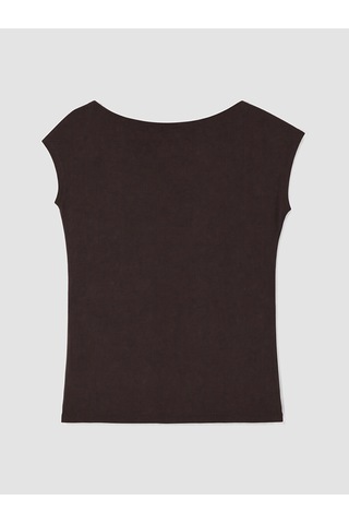Lcw Comfort Kahverengi Kayık Yaka Metal Aplikeli Bluz