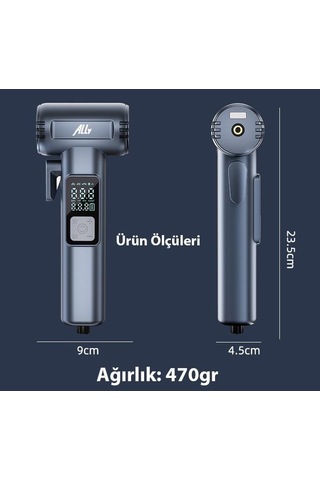 Ally St-5530 Dijital Şarjlı Otomobil Araç Lastik Hava Şişirme Pompası