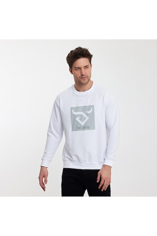 Twobull OSLO Erkek Beyaz Sweatshirt