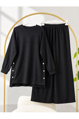 Lovie Moda Kadın Tesettür Yanı Çıtçıtlı Basic Takım Siyah Lovie Moda Kadın Tesettür Yanı Çıtçıtlı Basic Takım Siyah