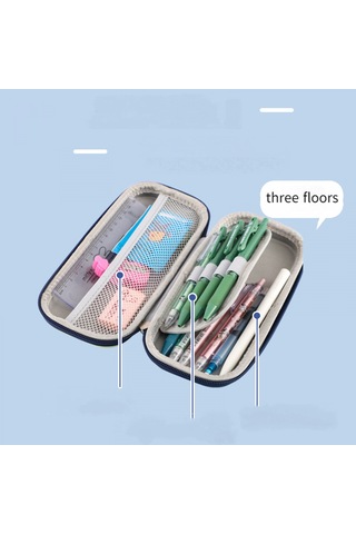 Erkek Çocukları İçin Sevimli Hayvan Karikatürlü Kalem Kutusu, Üç Katmanlı Erkek Çocuk Kalem Kutusu, Sevimli Kalem Kutusu, Erkek Çocukları, Okula Dönüş Ürünleri Th