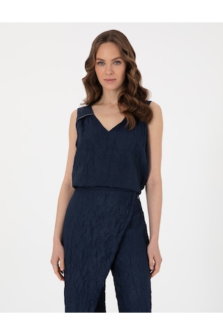 Pierre Cardin Kadın Lacivert Kısa Kollu Bluz 50301151-vr033 Lacivert