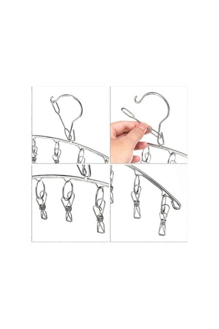 Çorapları Ve Havluları Kurutmak İçin 10 Klipsli, Şık Ve Sade 3'lü Paslanmaz Çelik Kurutma Rafı Diğer