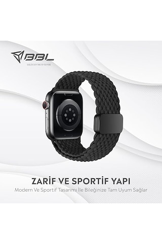Ayrex Apple Watch Series Se/11/10/9/8/7/6/5/4/3 İle Uyumlu Kumaş Kordon 46mm/45mm/44mm, Series 10 42mm/41mm/40mm/38mm
