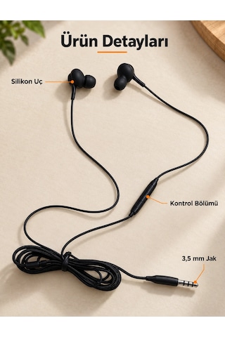 Nm Store Günlük Kullanıma Uygun Silikon Uçlu Kablolu Kulaklık