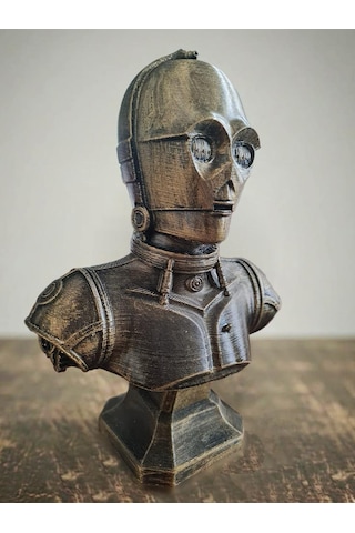 Eselya3d Star Wars C-3po Sixth Scale Büst Figür- Protokol Droidi Heykel- Star Wars Fanart-15cm