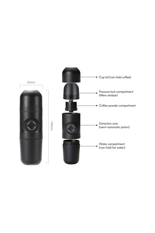 Bloomnest Manuel Taşınabilir El Presli Kahve Makinesi, Açık Hava Mini Kahve Kupa Potu