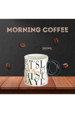 Tohana Porselen Kupa 380ml Desen2 Beyaz