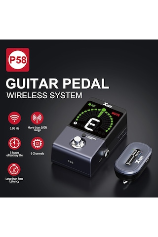 Xvive Xv-p58 Akort Aletli Receiver Pedallı 5.8ghz Kablosuz Gitar Bağlantı Sistemi - Siyah