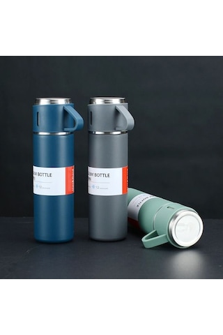 Konyax Paslanmaz Çelik Bardaklı Termos Seti 500 Ml Çok Renkli