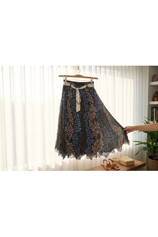 Eren Style Şifon Etek Boyu:90 Cm - 38-52 Krem