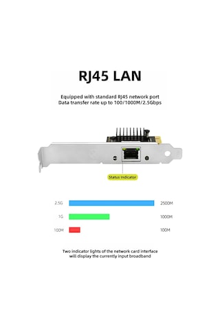Rtl8125bg Intel1225v Gigabit Ethernet Pcı Express Kartı 10/100/2500mbps 2.5gbps Rj45 Lan Pcıe Adaptörü Pc İçin