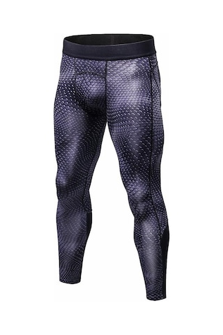 Yuerlian Erkek 3d Çiçek Baskılı Sıkıştırma Sıkı Uzun Pantolon Skinny Tayt