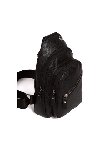 Newish Polo Unisex Siyah Vegan Suni Deri Kulaklık Çıkışlı Çapraz Omuz Ve Göğüs Çantası Günlük,seyahat,okul Siyah
