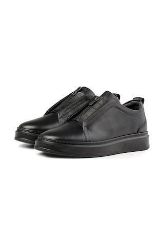 Ducavelli Ventu Erkek Hakiki Deri Sneaker, Fermuarlı Sneaker, Hakiki Deri Sneaker, Erkek Sneaker Siyah