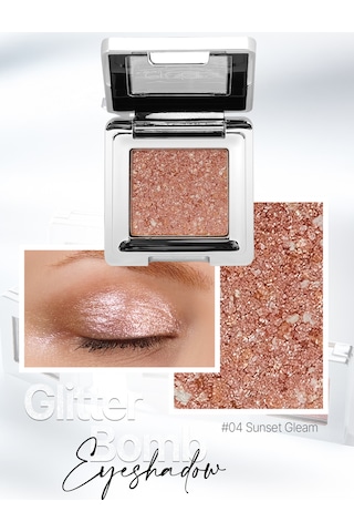 Cre'ars Mücevher Parlaklığında Yoğun Pigmentli Tekli Far Glitter Bomb Eyeshadow 04 Sunset Gleam