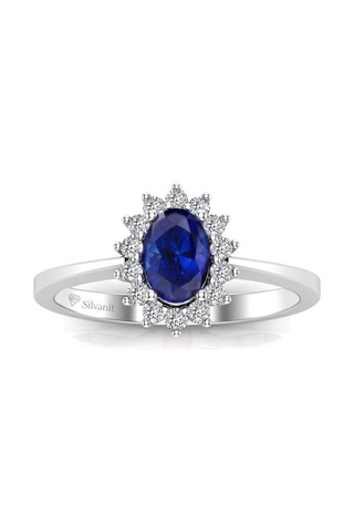 0,60 Karat Pırlantalı Safir Yüzük (464657158)