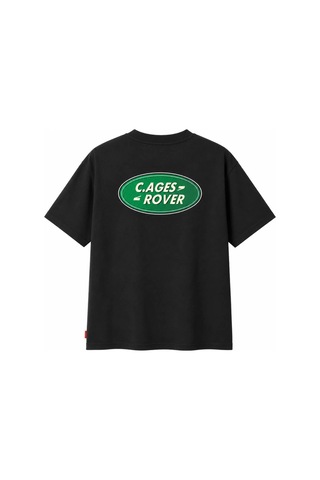 Hzr Wear Erkek Grafik Baskılı Bisiklet Yaka %100 Pamuk Tişört Orta Kalın Unisex Tişört Siyah