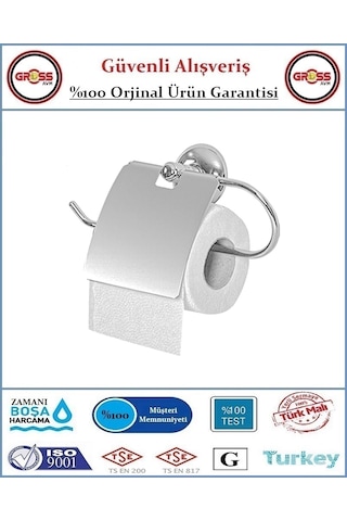 Tuvalet Kağıtlığı Paslanmaz Nikel - Kapaklı