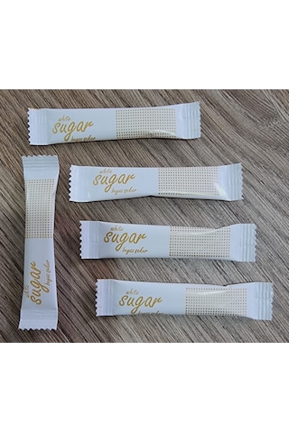 Self Stick Şeker Altın Yaldız Sugar Logolu Net:3 Kg. 3 Gr.e X 1000 Ad.e Tekli