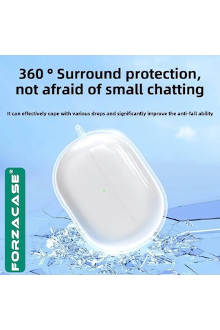 Forzacase Huawei Freebuds Pro 5 İle Uyumlu Şeffaf Anahtar Askılıklı Bluetooth Kulaklık Kılıfı - Fc927