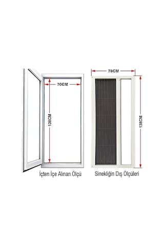 Akordeon Pileli Pilise Kapı Sineklik, Antrasit, 90x210 Cm., Istenilen Ölçüde