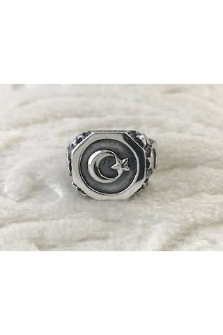 Türk Bayraklı 925 Ayar Gümüş Erkek Yüzük