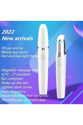 Beyaz Mini Elektrikli Titreşim Kırmızı Işık Terapi Yüz Göz Masaj Kalemi 5jz8ık Çok Renkli