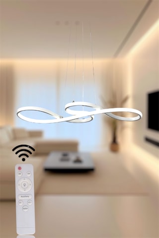 Ey Shop Beyaz Yılan Model 3 Renk Kumandalı Led Avize Beyaz